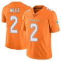 Choea M.Dolphins #2 Malik Willis Player Orange Limited Home Game Stitched Jerseys