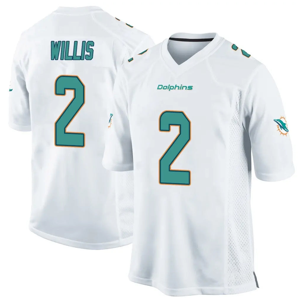Choea M.Dolphins #2 Malik Willis Player White Home Game Stitched Jerseys