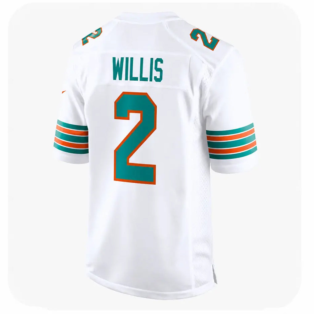 Choea M.Dolphins #2 Malik Willis Player White Limited Home Game Stitched Jerseys