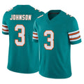 Choea M.Dolphins #3 Chris Johnson Player Aqua Limited Alternate Vapor F.U.S.E. Home Game Stitched Jerseys