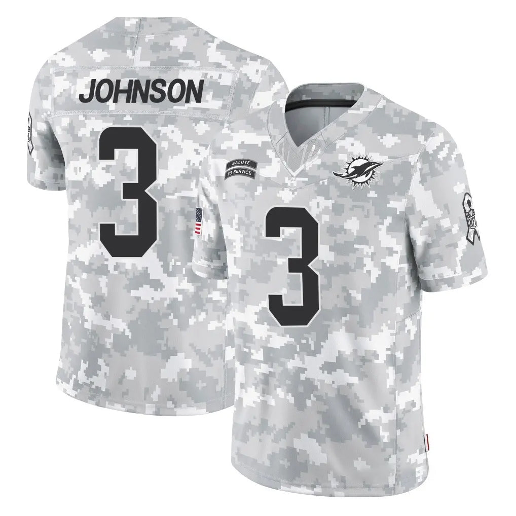 Choea M.Dolphins #3 Chris Johnson Player Arctic Camo Salute To Service Limited Game Stitched Jerseys