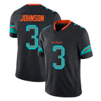 Choea M.Dolphins #3 Chris Johnson Player Black Limited Pitch Rivalries Collection Home Game Stitched Jerseys