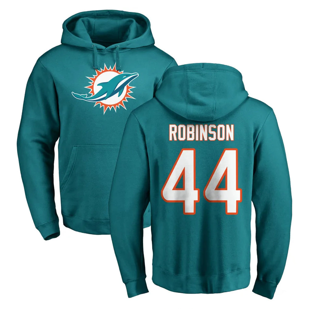 Choea M.Dolphins #44 Chop Robinson Player Aqua LOGO Pullover Hoodies Limited Stitched Jerseys