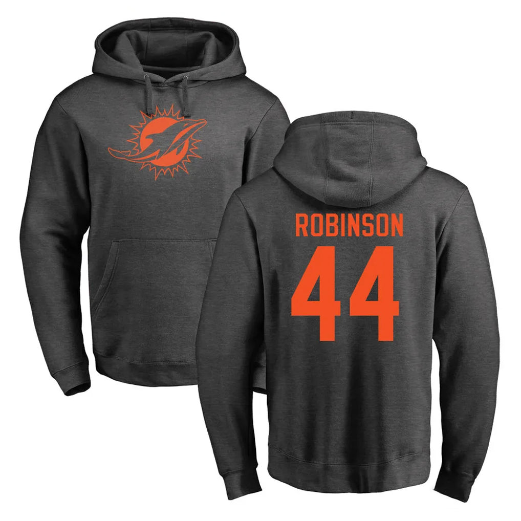 Choea M.Dolphins #44 Chop Robinson Player Darkgray Pullover Hoodies Limited Stitched Jerseys