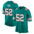 Choea M.Dolphins #52 Patrick Paul Player Aqua Alternate Home Game Stitched Jerseys