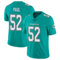 Choea M.Dolphins #52 Patrick Paul Player Aqua Limited Vapor Untouchable Home Game Stitched Jerseys