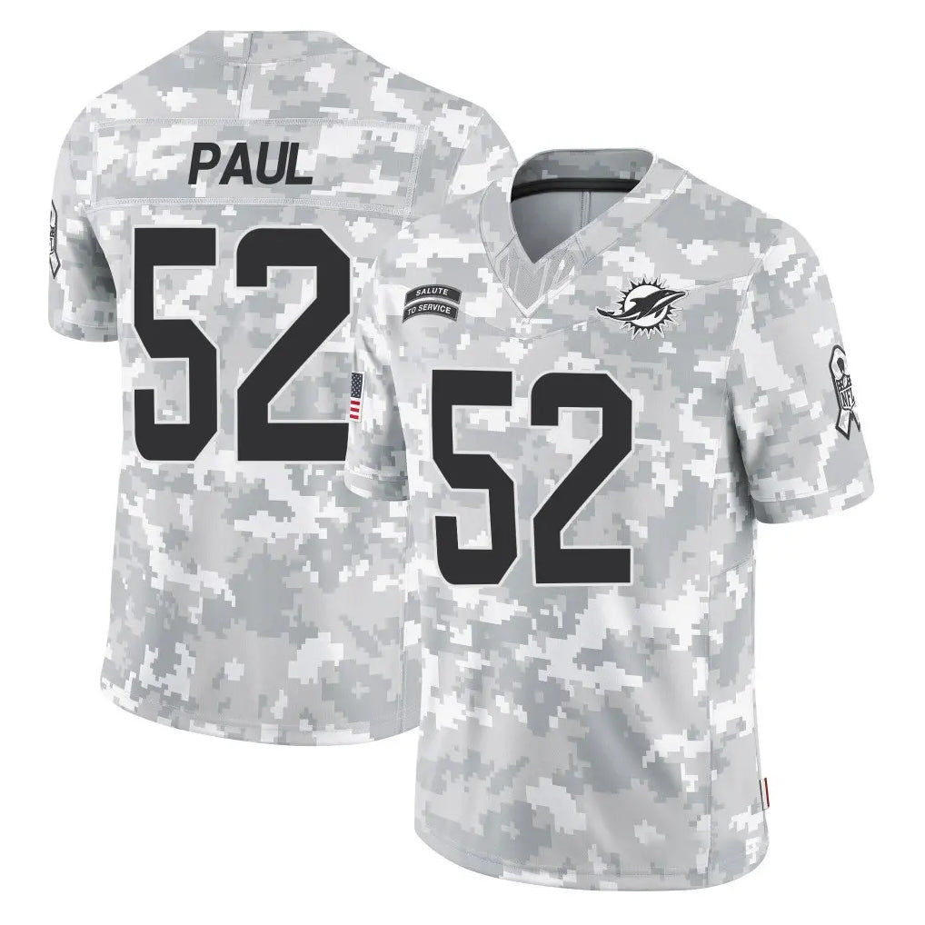 Choea M.Dolphins #52 Patrick Paul Player Arctic Camo Salute To Service Limited Game Stitched Jerseys