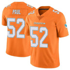 Choea M.Dolphins #52 Patrick Paul Player Orange Limited Home Game Stitched Jerseys