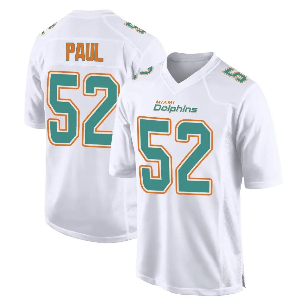 Choea M.Dolphins #52 Patrick Paul Player White Fashion Home Game Stitched Jerseys