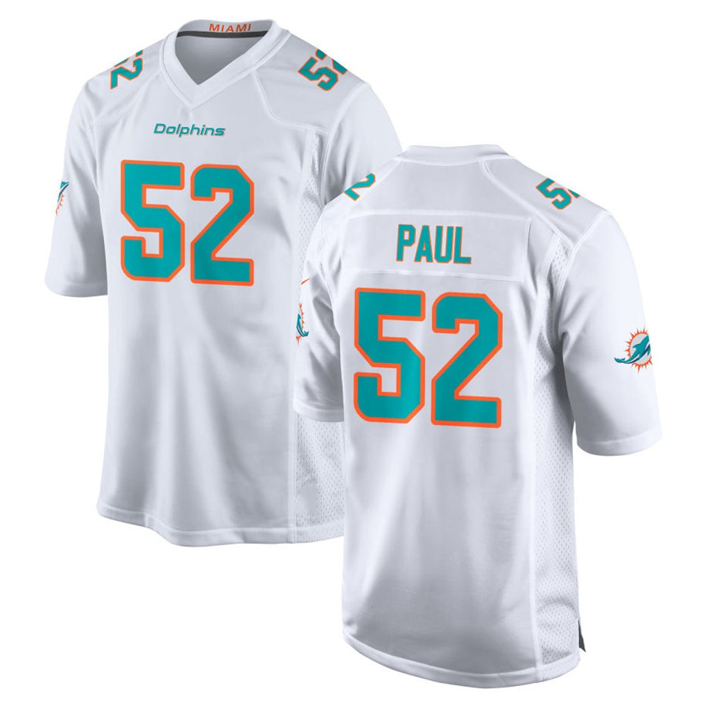 Choea M.Dolphins #52 Patrick Paul Player White Limited Home Game Stitched Jerseys
