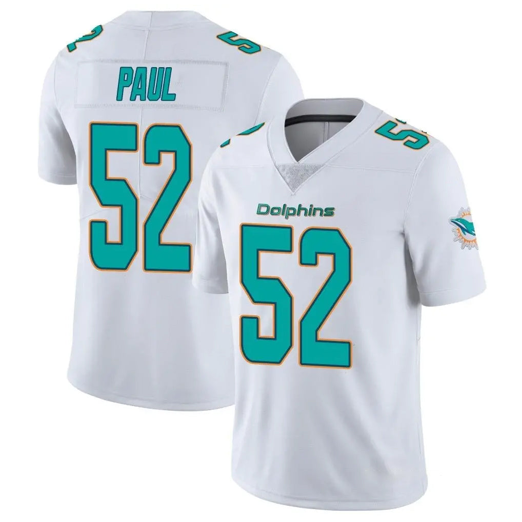 Choea M.Dolphins #52 Patrick Paul Player White Limited Vapor Untouchable Home Game Stitched Jerseys