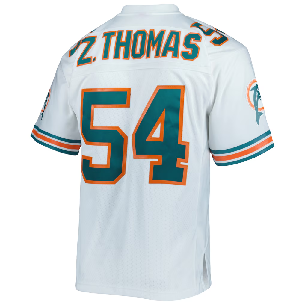 Choea M.Dolphins #54 Zach Thomas Mitchell & Ness White Legacy Replica Jersey Stitched Puhic