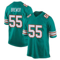 Choea M.Dolphins #55 Aaron Brewer Player Aqua Alternate Home Game Stitched Jerseys