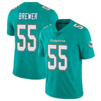 Choea M.Dolphins #55 Aaron Brewer Player Aqua Limited Vapor Untouchable Home Game Stitched Jerseys