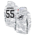Choea M.Dolphins #55 Aaron Brewer Player Arctic Camo Salute to Service Hoodies Limited Game Stitched Jerseys