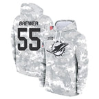 Choea M.Dolphins #55 Aaron Brewer Player Arctic Camo Salute to Service Hoodies Limited Game Stitched Jerseys