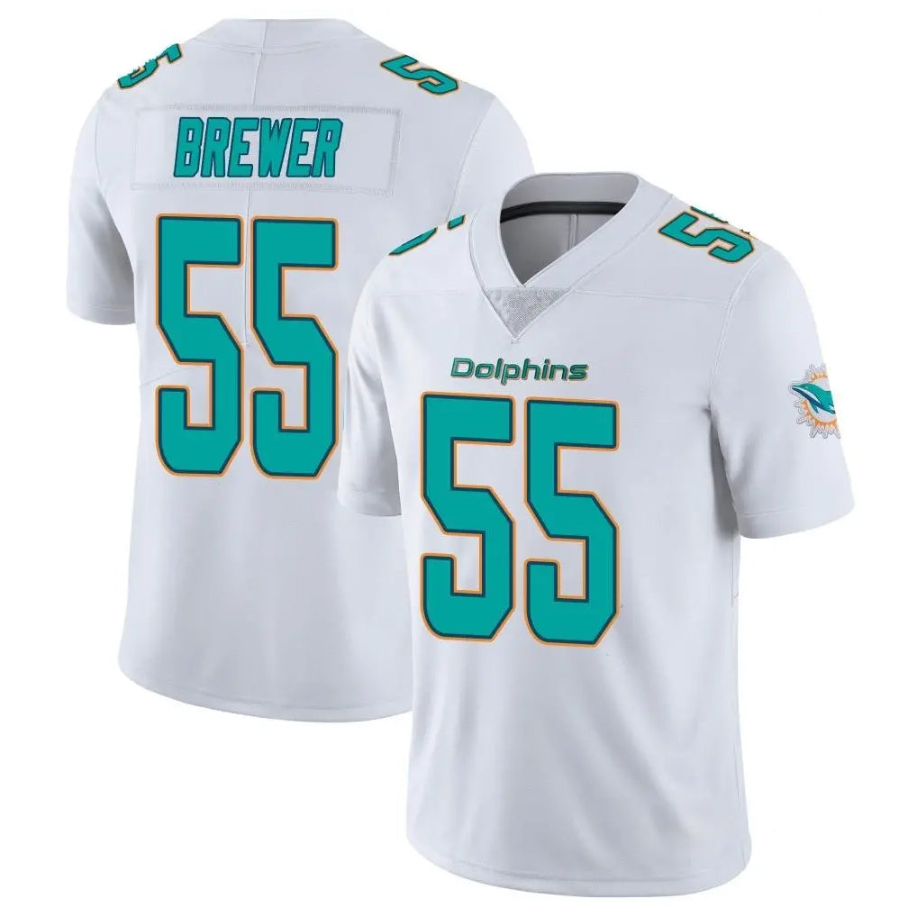 Choea M.Dolphins #55 Aaron Brewer Player White Limited Vapor Untouchable Home Game Stitched Jerseys