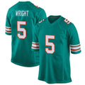 Choea M.Dolphins #5 Jaylen Wright Player Aqua Alternate Home Game Stitched Jerseys