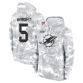 Choea M.Dolphins #5 Jaylen Wright Player Arctic Camo Salute to Service Hoodies Limited Game Stitched Jerseys