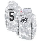 Choea M.Dolphins #5 Jaylen Wright Player Arctic Camo Salute to Service Hoodies Limited Game Stitched Jerseys