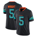 Choea M.Dolphins #5 Jaylen Wright Player Black Limited Pitch Rivalries Collection Home Game Stitched Jerseys