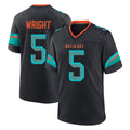 Choea M.Dolphins #5 Jaylen Wright Player Black Pitch Rivalries Collection Home Game Stitched Jerseys