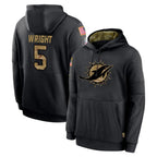 Choea M.Dolphins #5 Jaylen Wright Player Black Salute to Service Hoodies Limited Game Stitched Jerseys
