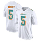 Choea M.Dolphins #5 Jaylen Wright Player White Fashion Home Game Stitched Jerseys
