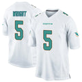 Choea M.Dolphins #5 Jaylen Wright Player White Home Game Stitched Jerseys