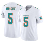 Choea M.Dolphins #5 Jaylen Wright Player White Limited Vapor F.U.S.E. Home Game Stitched Jerseys