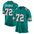 Choea M.Dolphins #72 Jonah Savaiinaea Player Aqua Alternate Home Game Stitched Jerseys