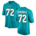 Choea M.Dolphins #72 Jonah Savaiinaea Player Aqua Home Game Stitched Jerseys