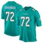 Choea M.Dolphins #72 Jonah Savaiinaea Player Aqua Team Color Home Game Stitched Jerseys
