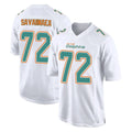 Choea M.Dolphins #72 Jonah Savaiinaea Player White Fashion Home Game Stitched Jerseys