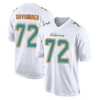 Choea M.Dolphins #72 Jonah Savaiinaea Player White Fashion Home Game Stitched Jerseys