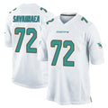 Choea M.Dolphins #72 Jonah Savaiinaea Player White Home Game Stitched Jerseys