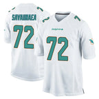 Choea M.Dolphins #72 Jonah Savaiinaea Player White Home Game Stitched Jerseys