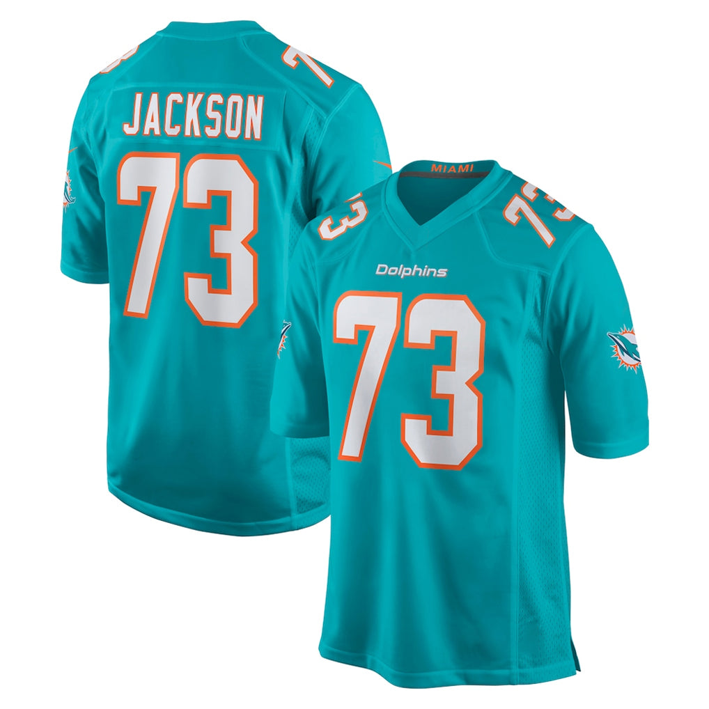 Choea M.Dolphins #73 Austin Jackson Player Aqua Home Game Stitched Jerseys