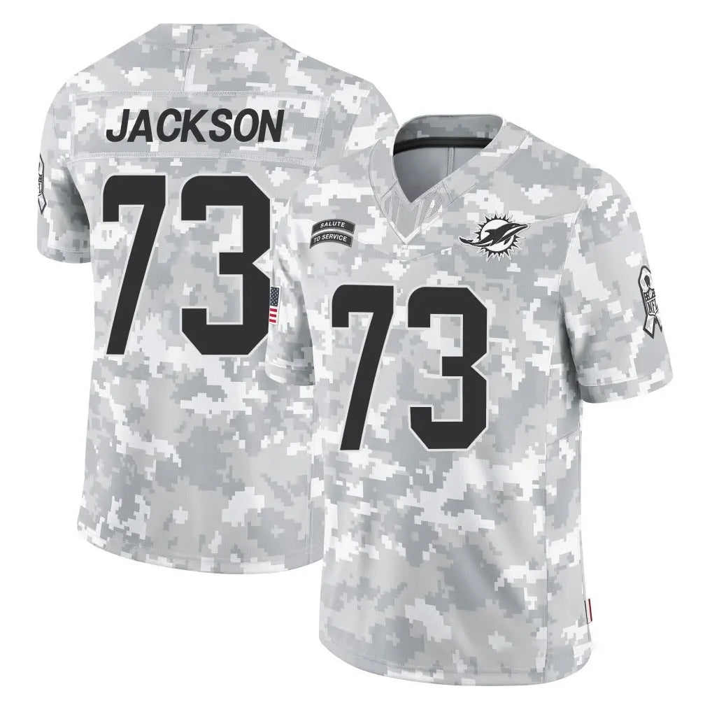 Choea M.Dolphins #73 Austin Jackson Player Arctic Camo Salute To Service Limited Game Stitched Jerseys