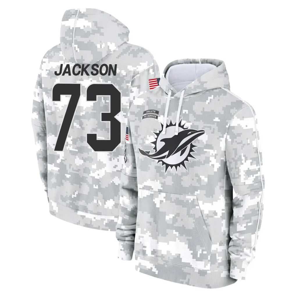 Choea M.Dolphins #73 Austin Jackson Player Arctic Camo Salute to Service Hoodies Limited Game Stitched Jerseys