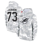 Choea M.Dolphins #73 Austin Jackson Player Arctic Camo Salute to Service Hoodies Limited Game Stitched Jerseys