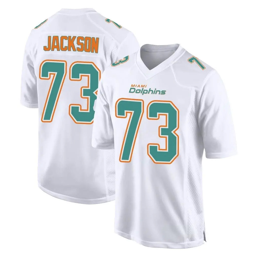 Choea M.Dolphins #73 Austin Jackson Player White Fashion Home Game Stitched Jerseys