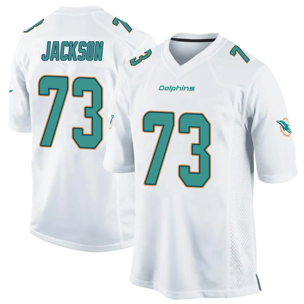 Choea M.Dolphins #73 Austin Jackson Player White Home Game Stitched Jerseys
