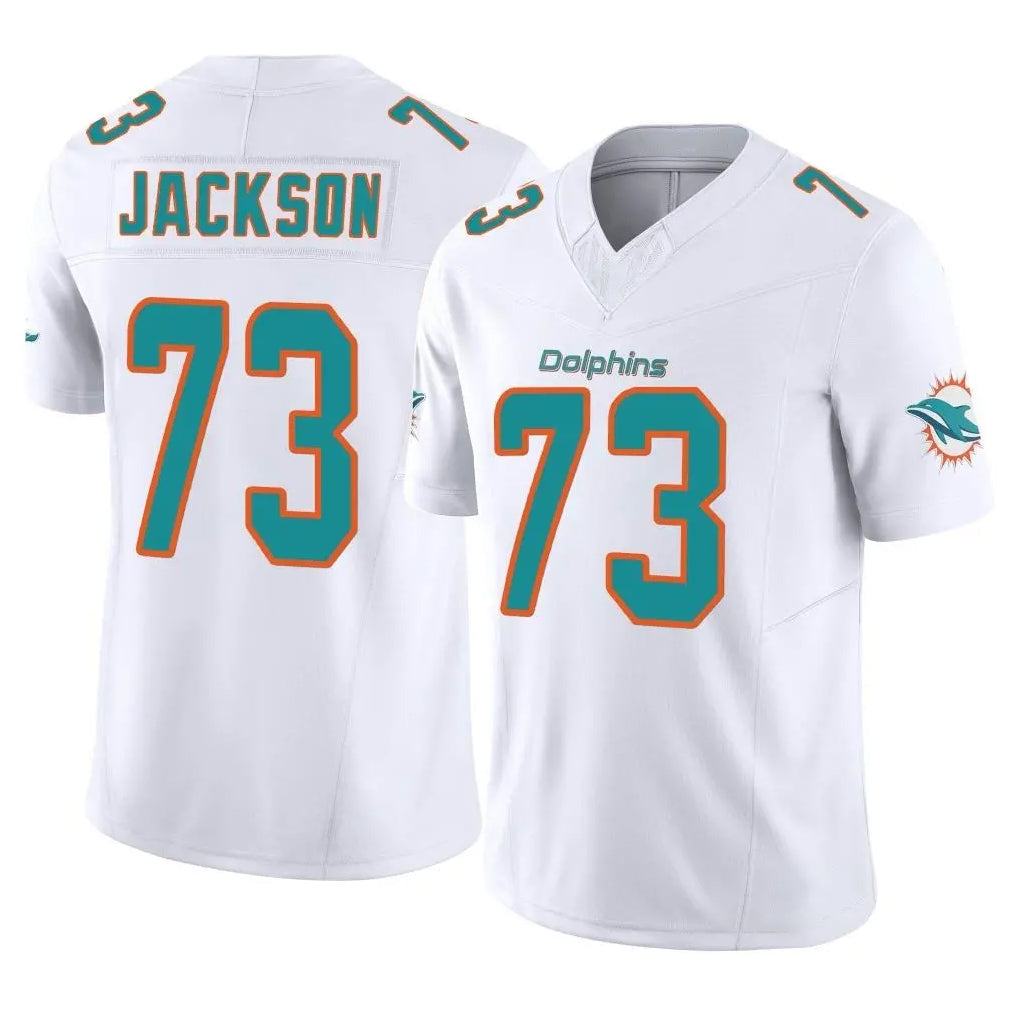 Choea M.Dolphins #73 Austin Jackson Player White Limited Vapor F.U.S.E. Home Game Stitched Jerseys