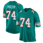 Choea M.Dolphins #74 Kadyn Proctor Player Aqua Alternate Home Game Stitched Jerseys