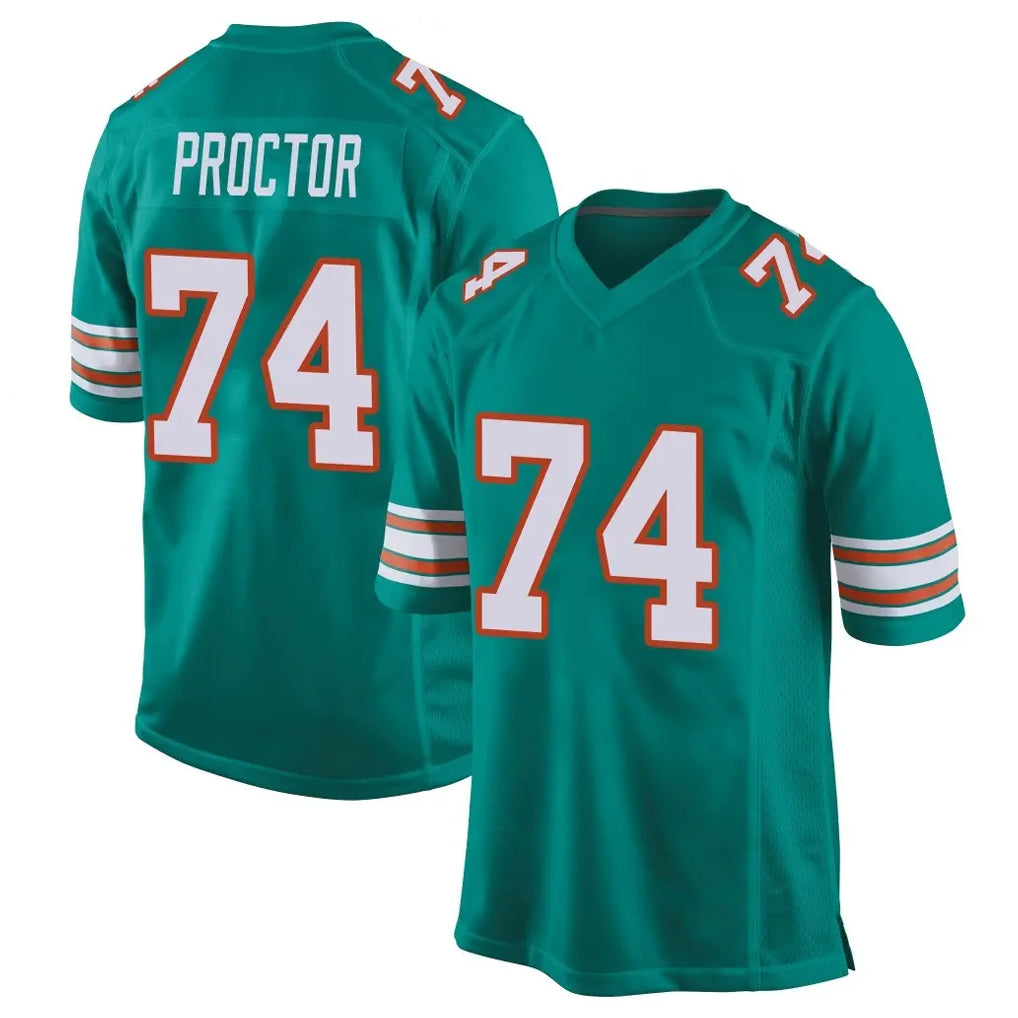 Choea M.Dolphins #74 Kadyn Proctor Player Aqua Alternate Home Game Stitched Jerseys