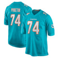 Choea M.Dolphins #74 Kadyn Proctor Player Aqua Home Game Stitched Jerseys