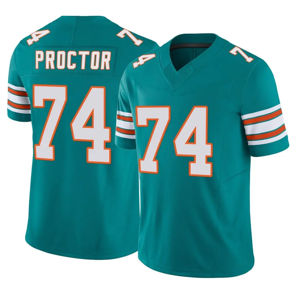 Choea M.Dolphins #74 Kadyn Proctor Player Aqua Limited Alternate Vapor F.U.S.E. Home Game Stitched Jerseys