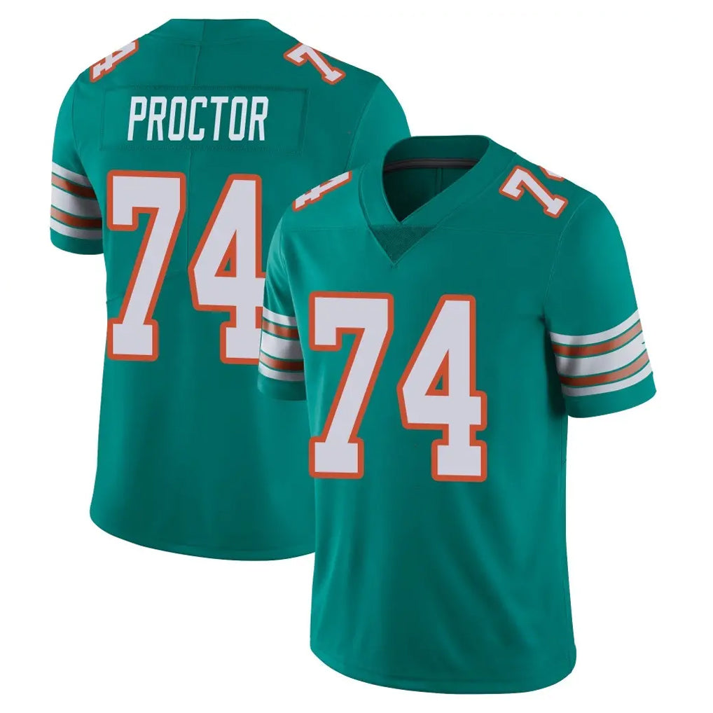 Choea M.Dolphins #74 Kadyn Proctor Player Aqua Limited Alternate Vapor Untouchable Home Game Stitched Jerseys