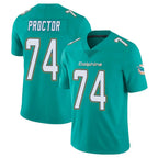Choea M.Dolphins #74 Kadyn Proctor Player Aqua Limited Vapor Untouchable Home Game Stitched Jerseys